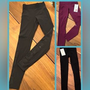 SET of THREE pairs of LULULEMON Leggings! SIZE 4